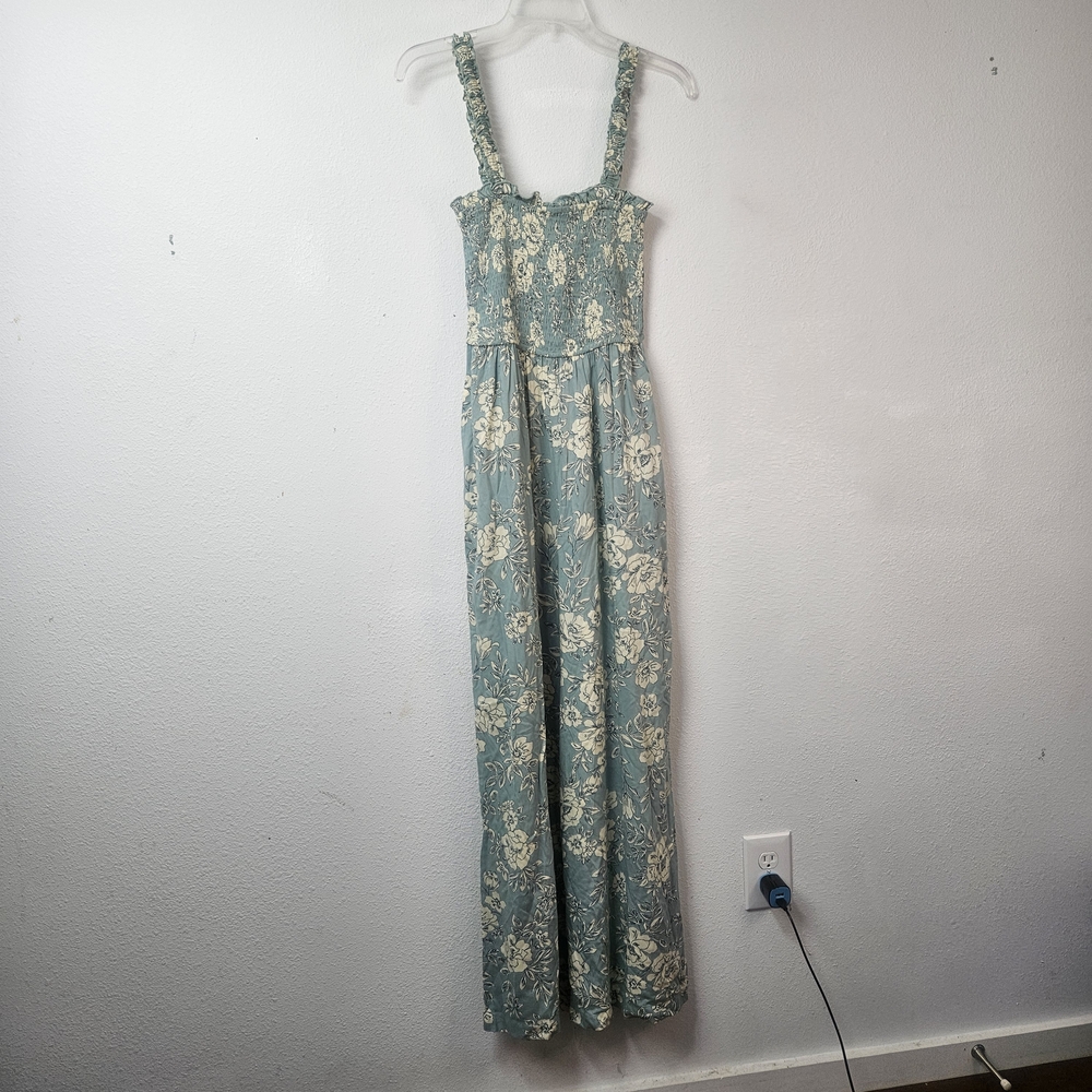 Patrons of Peace Floral Smocked Jumpsuit Size Small Pockets
